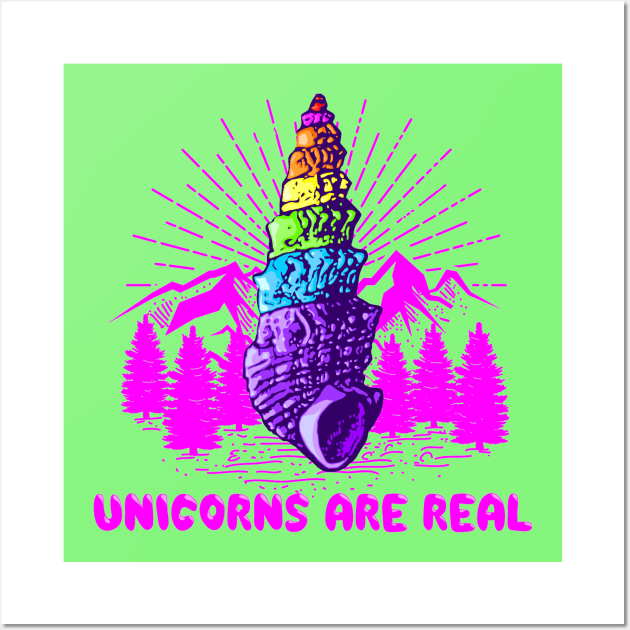 Unicorns are real, camping ed. Wall Art by Spacecoincoin